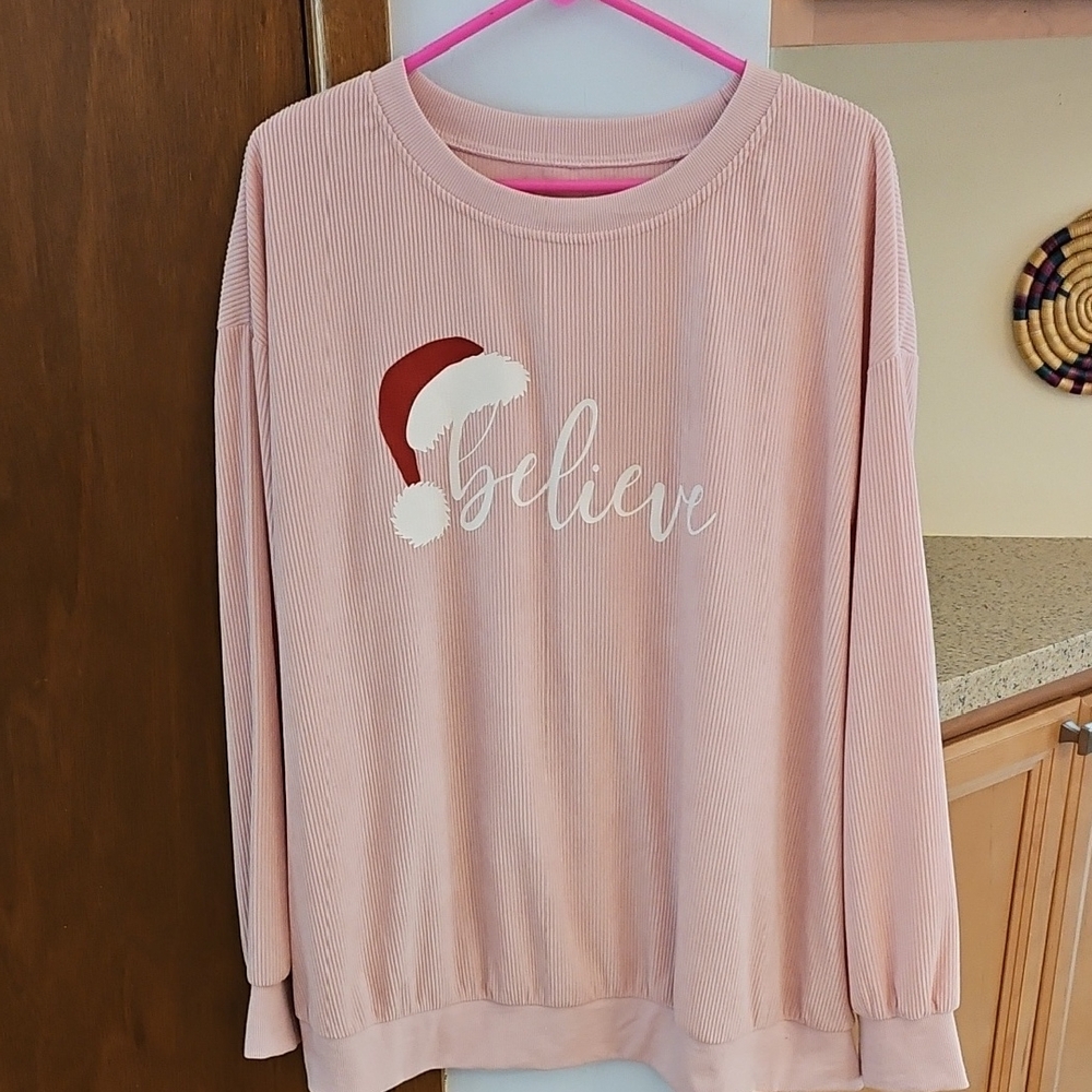 Shein "Believe" Holiday Sweatshirt NWOT